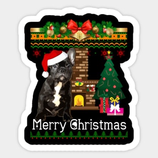 Ugly Christmas Sweater FRENCH BULLDOGS Sticker